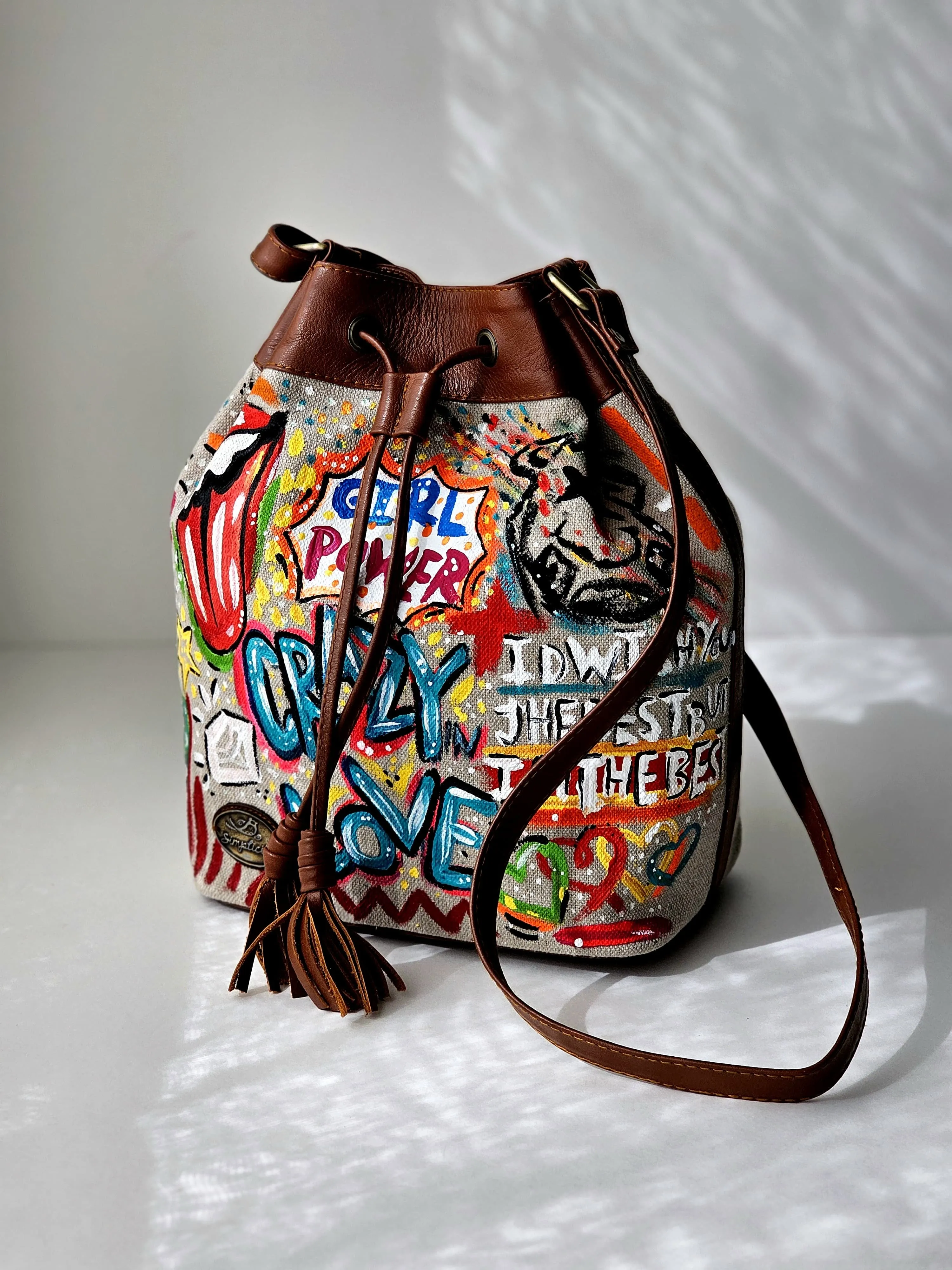 Fabric Bucket Beige X Colors