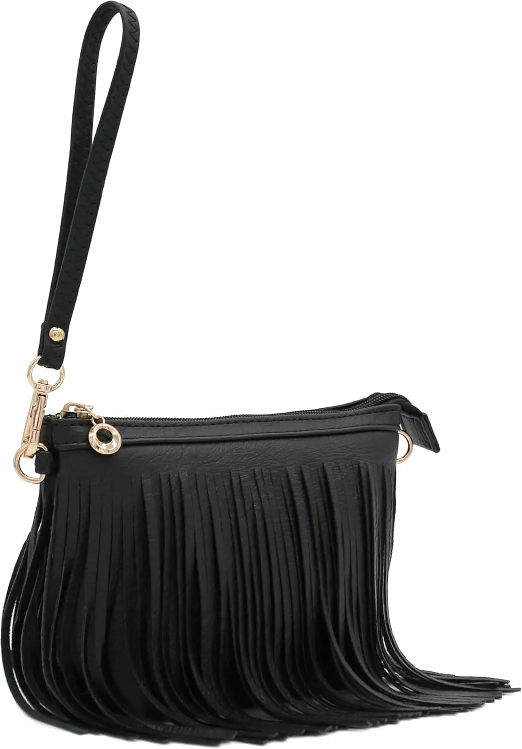 FashionPuzzle Small Fringe Crossbody Bag with Wrist Strap