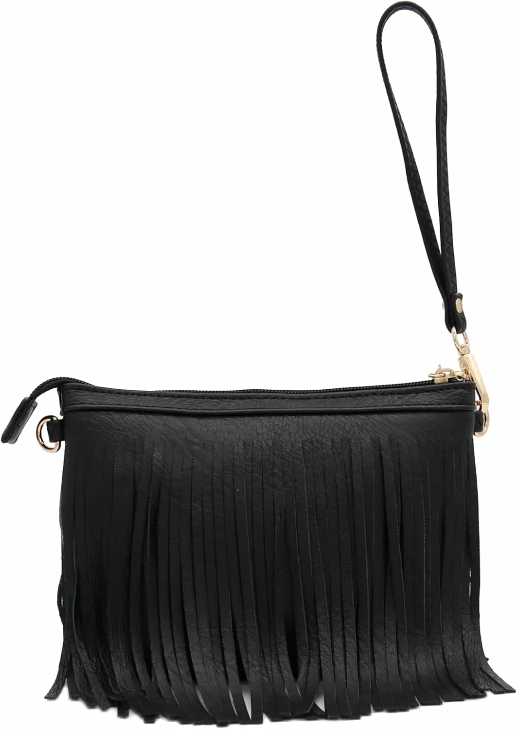 FashionPuzzle Small Fringe Crossbody Bag with Wrist Strap