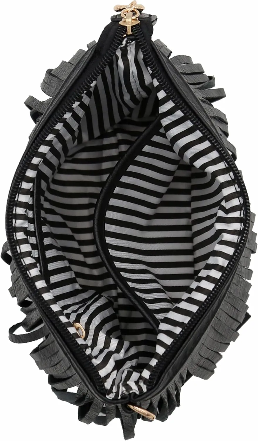 FashionPuzzle Small Fringe Crossbody Bag with Wrist Strap