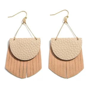 Faux Leather & Fringe Boho Statement Earrings