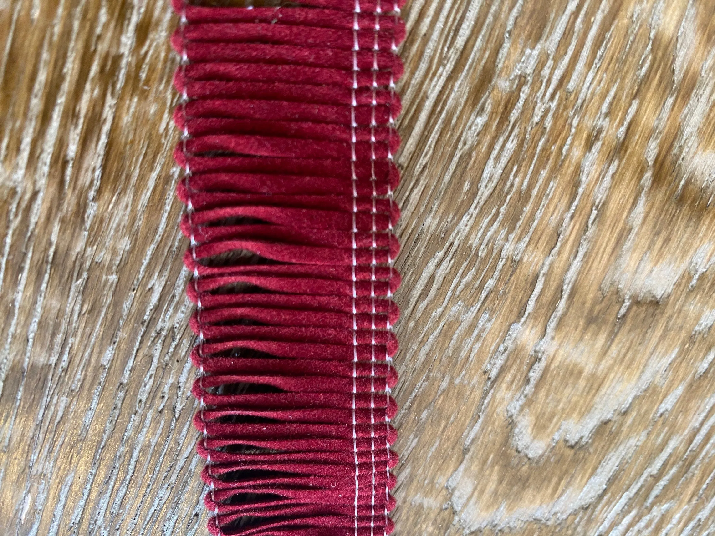 Faux suede fringe, 1” long fringe, clothing, tops, boho, burgundy