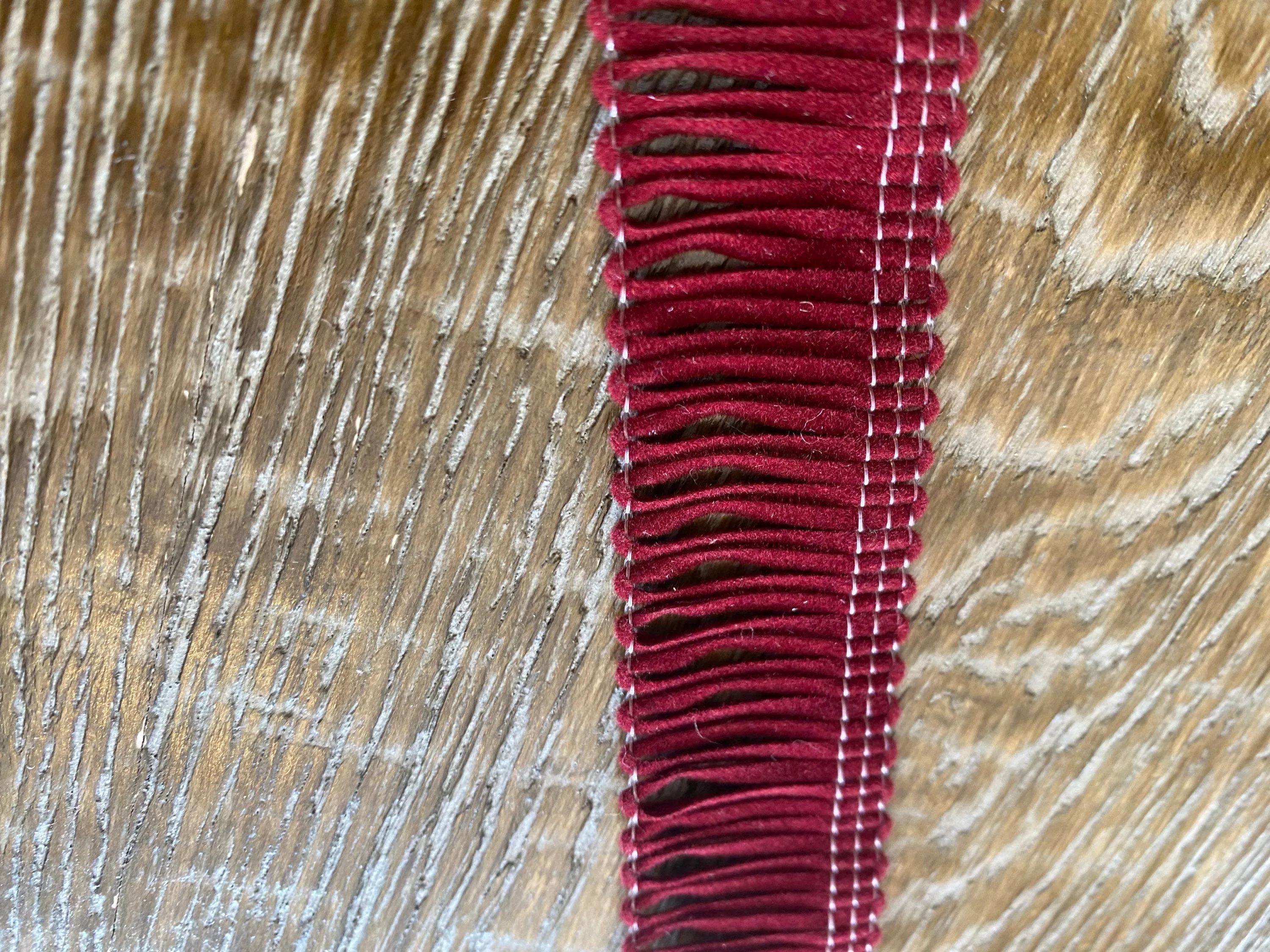 Faux suede fringe, 1” long fringe, clothing, tops, boho, burgundy