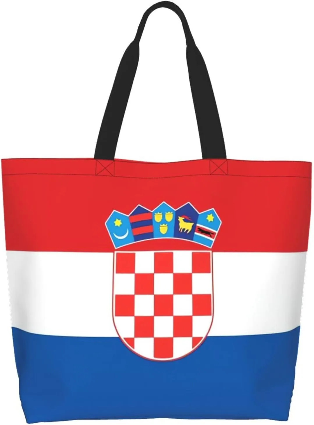 Flag Cute Tote Bag,Fashion Shopping Beach Grocery Reusable Shoulder Bags for Women Men