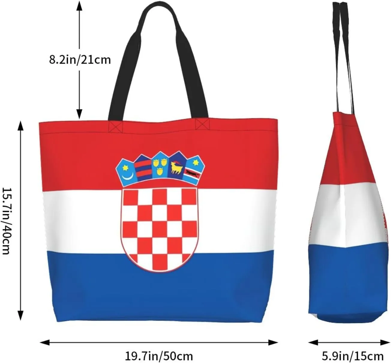 Flag Cute Tote Bag,Fashion Shopping Beach Grocery Reusable Shoulder Bags for Women Men