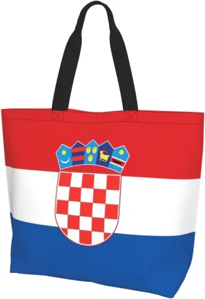 Flag Cute Tote Bag,Fashion Shopping Beach Grocery Reusable Shoulder Bags for Women Men