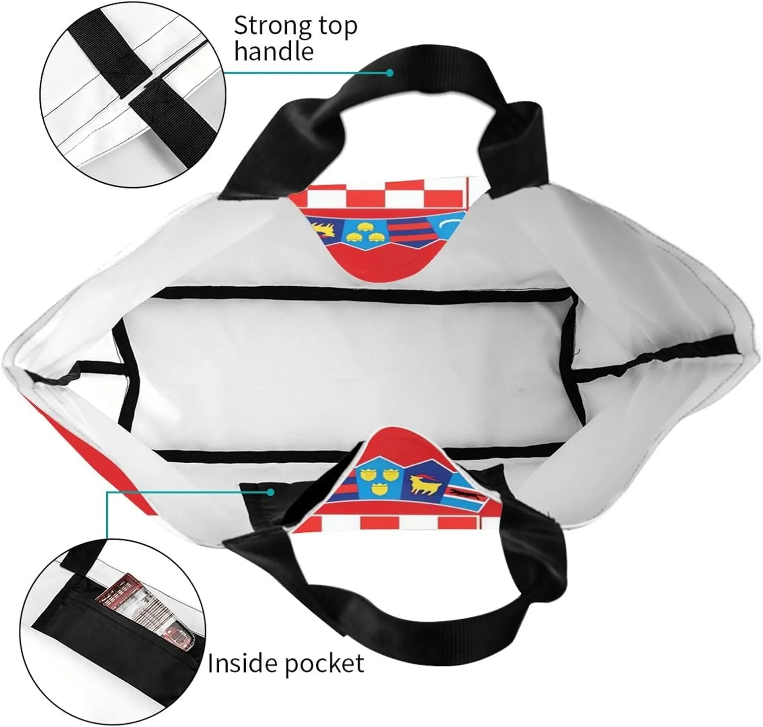 Flag Cute Tote Bag,Fashion Shopping Beach Grocery Reusable Shoulder Bags for Women Men