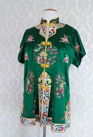 Floral Rainbow Mandarin Blouse