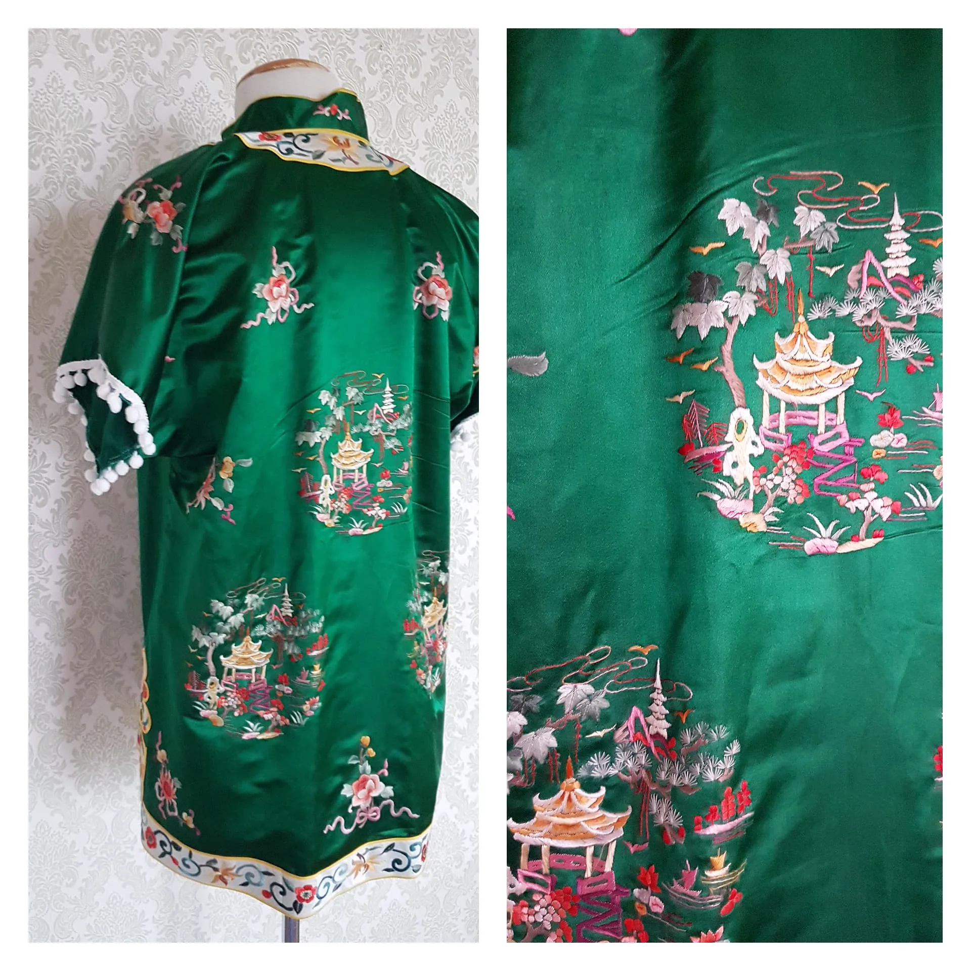 Floral Rainbow Mandarin Blouse