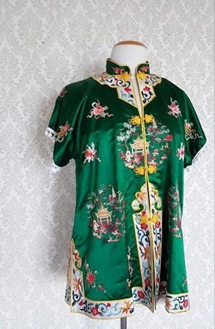 Floral Rainbow Mandarin Blouse