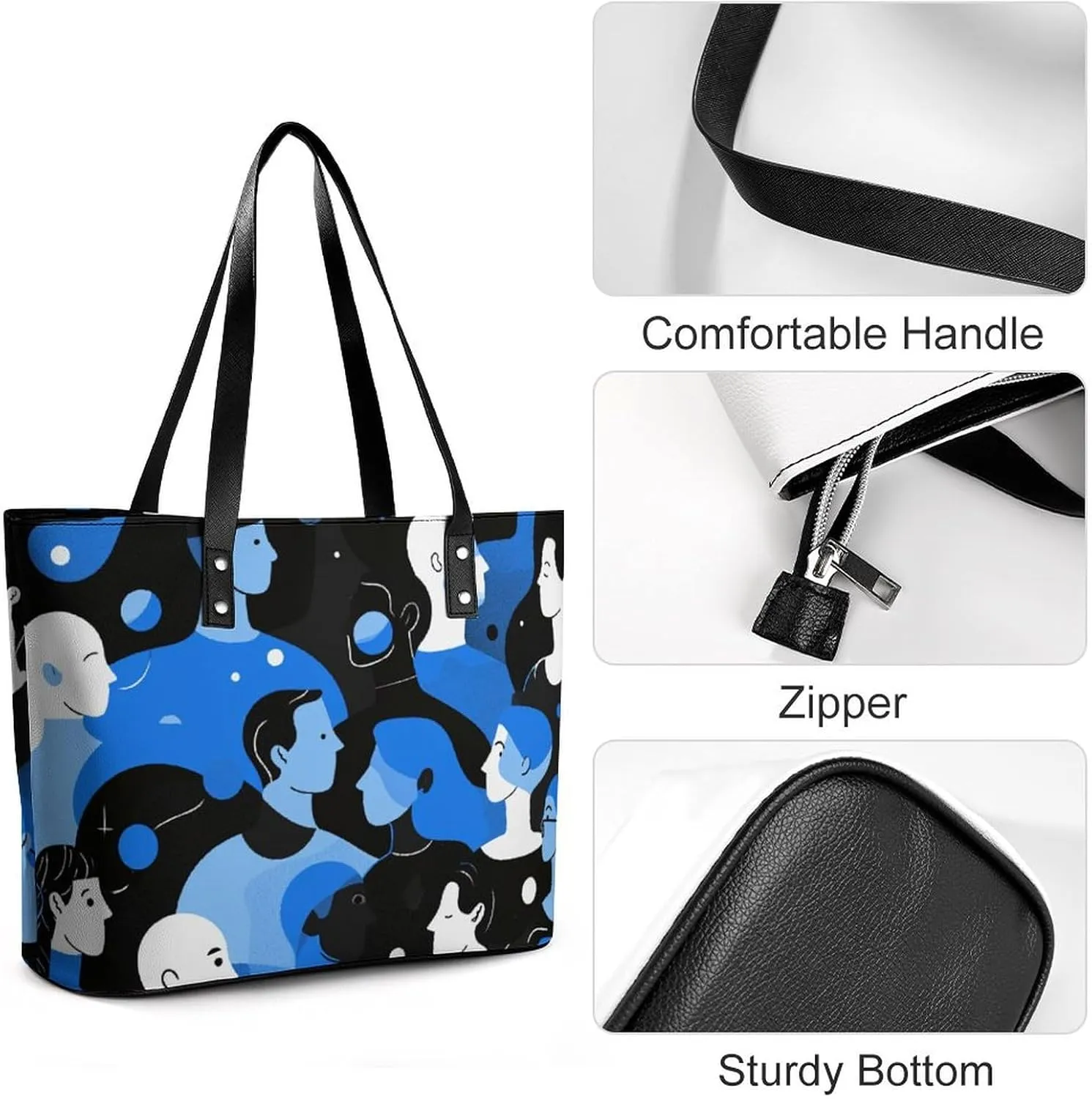 Flowers Women Soft Leather Handbags Tote Purses Shoulder Bucket Bags
