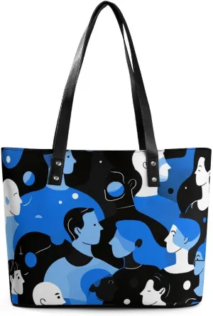 Flowers Women Soft Leather Handbags Tote Purses Shoulder Bucket Bags