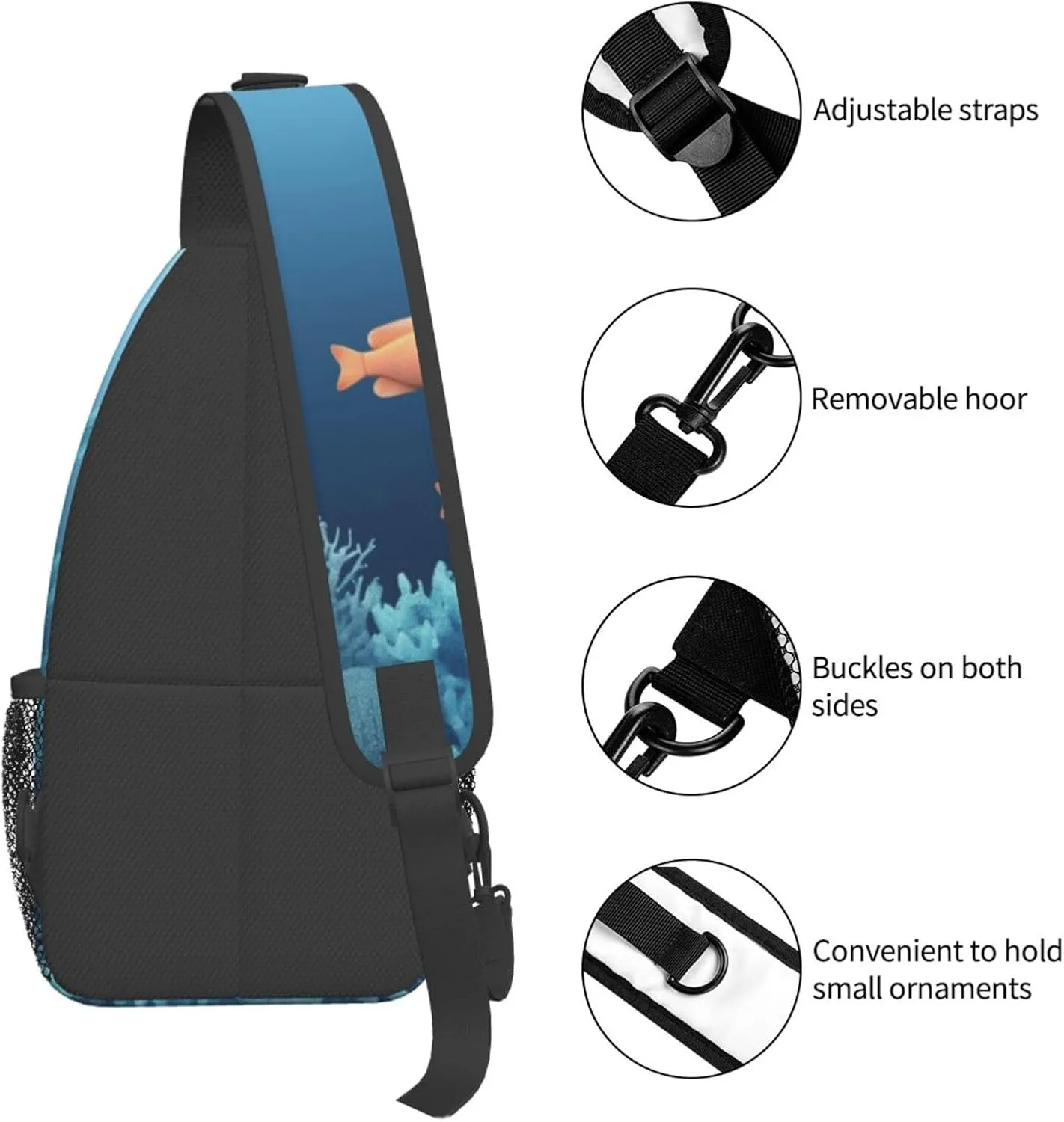 Flying alien bird Men's And Women's Small Crossbody Bags Chest Bags Daily Bags Are Suitable For Outdoor Hiking Trips