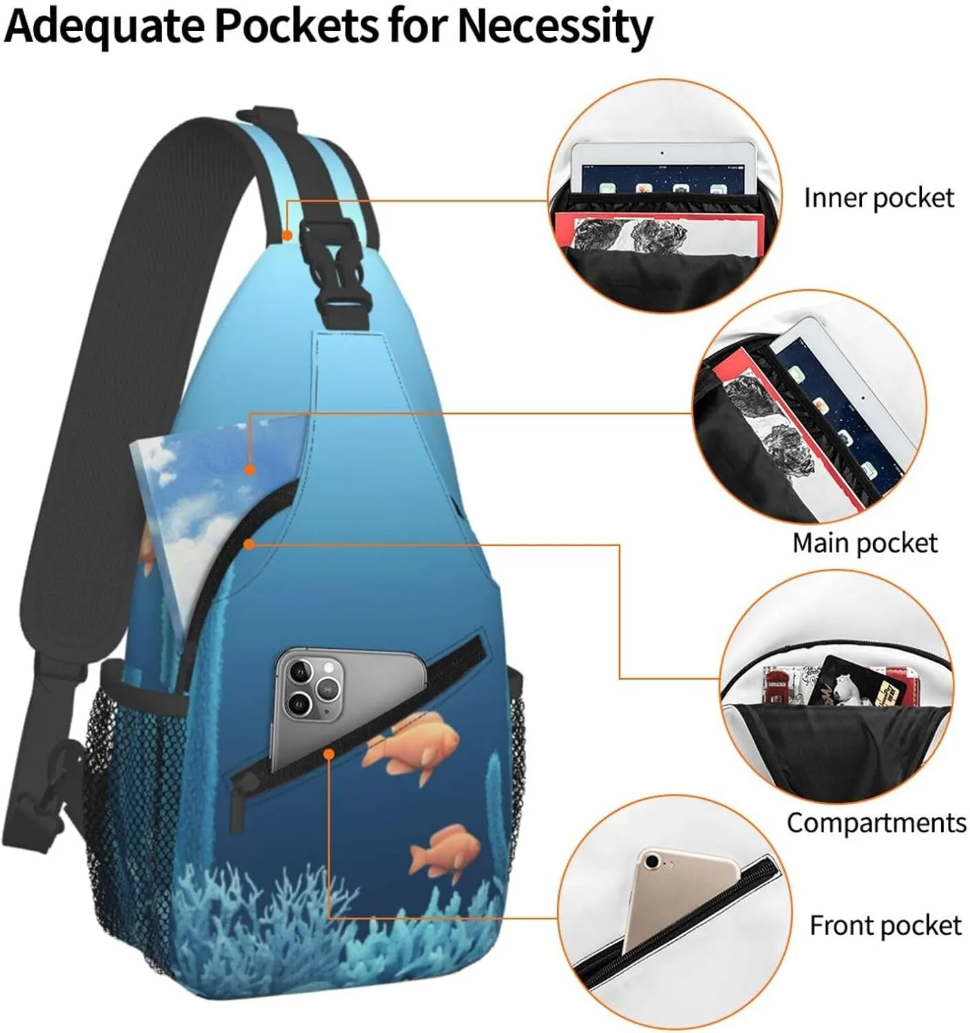 Flying alien bird Men's And Women's Small Crossbody Bags Chest Bags Daily Bags Are Suitable For Outdoor Hiking Trips