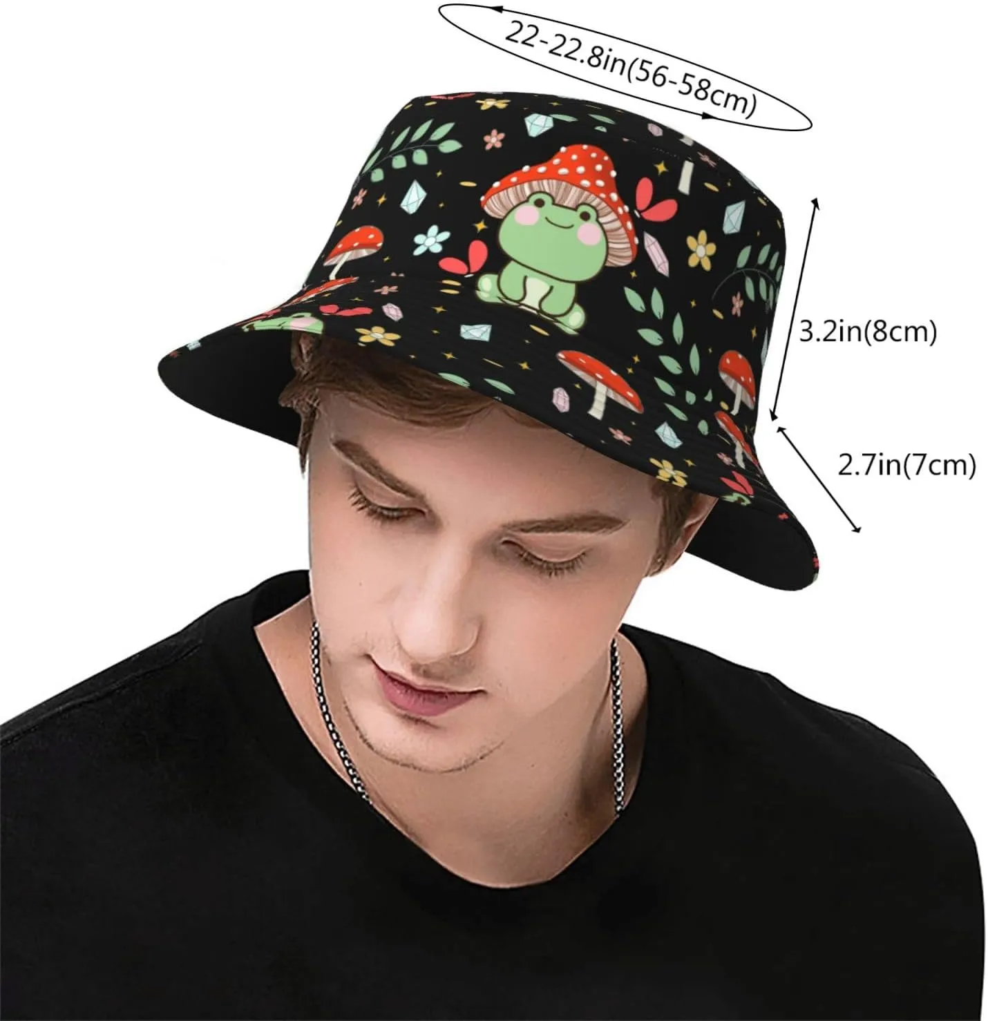 Forest Animals Mushrooms Bucket Hat Summer Packable Fisherman Cap Travel Beach Sun Hat