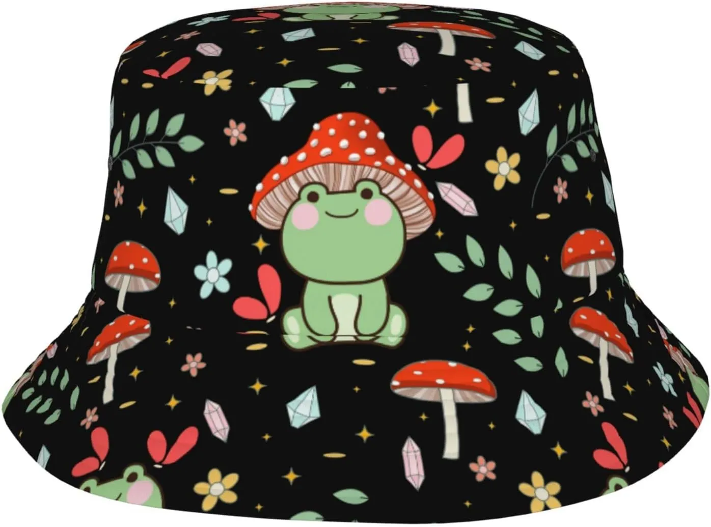 Forest Animals Mushrooms Bucket Hat Summer Packable Fisherman Cap Travel Beach Sun Hat