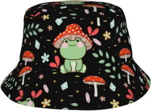 Forest Animals Mushrooms Bucket Hat Summer Packable Fisherman Cap Travel Beach Sun Hat