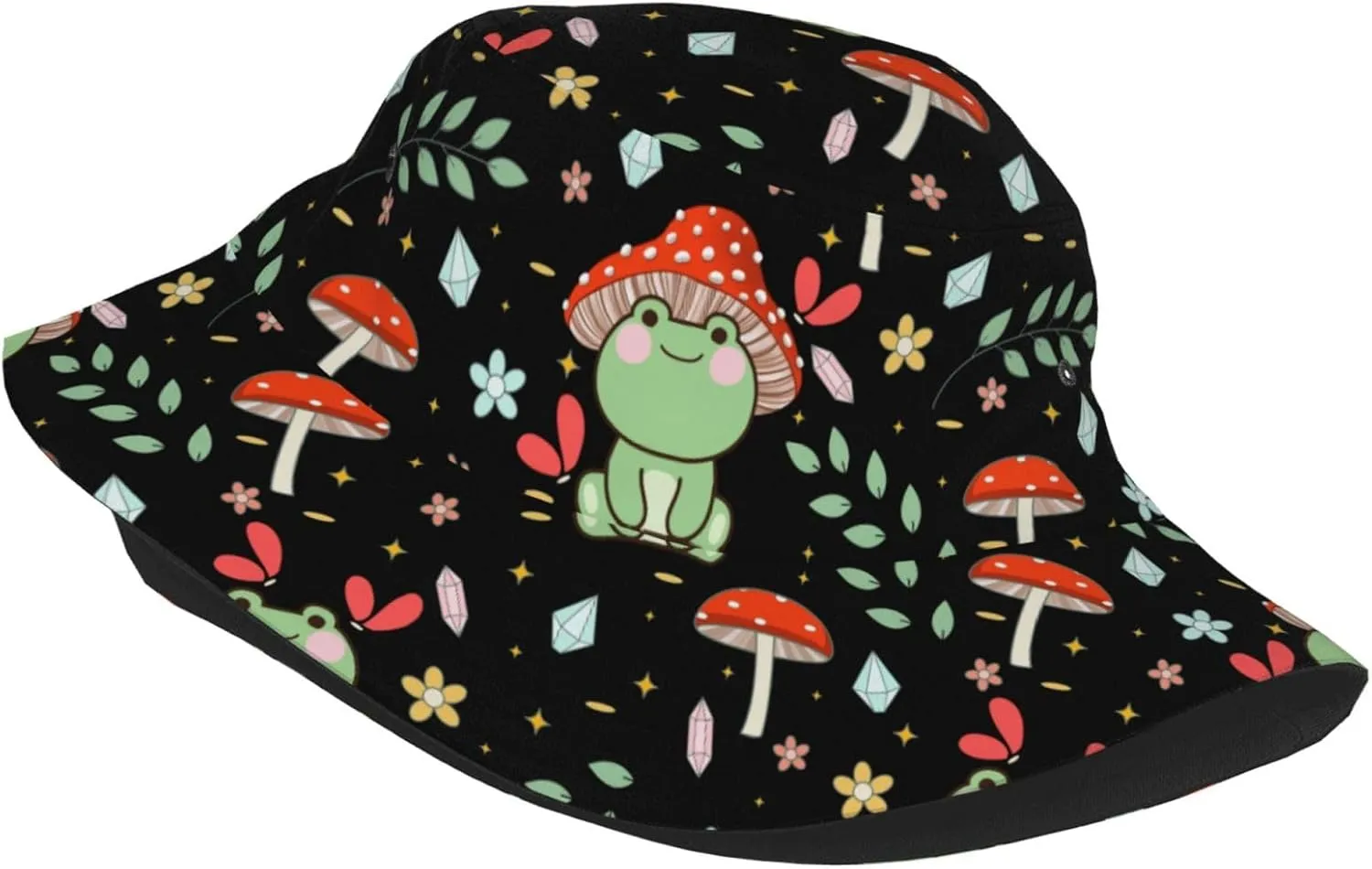 Forest Animals Mushrooms Bucket Hat Summer Packable Fisherman Cap Travel Beach Sun Hat