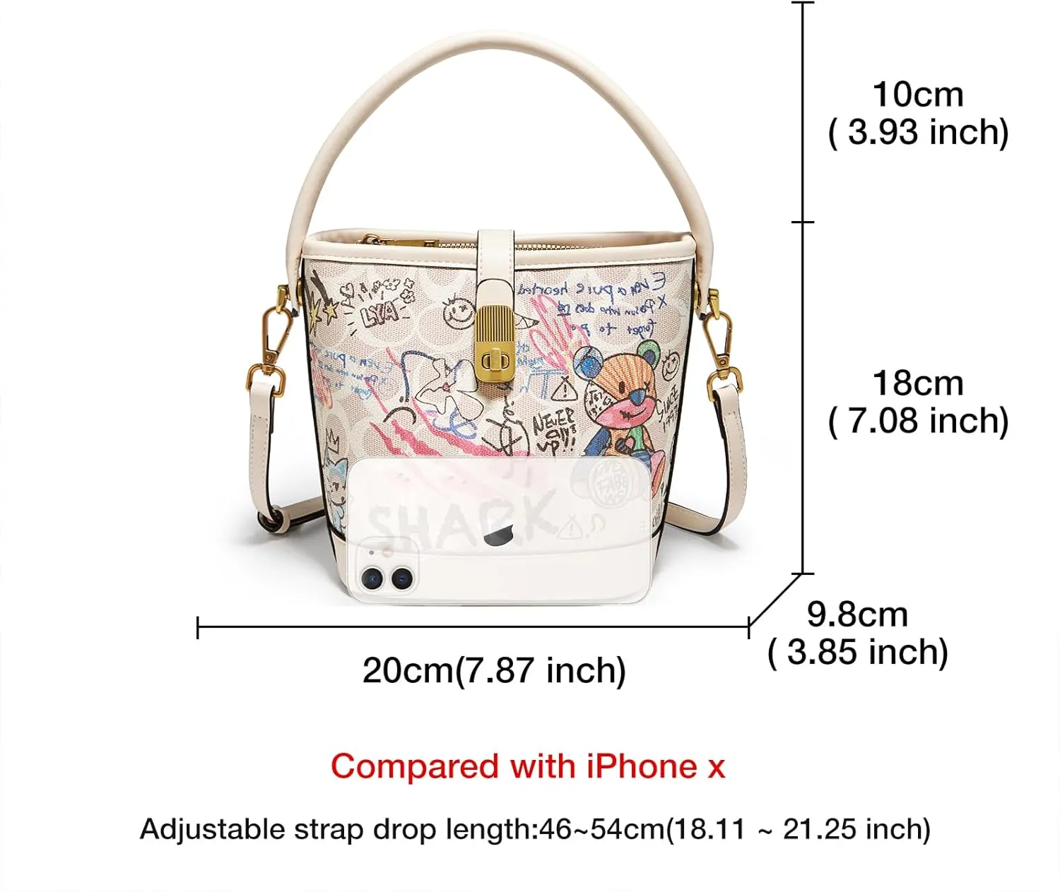 FOXLOVER Small Bucket Bag For Women Fashion Simplicity Crossbody Handbag Designer Shoulder Purse