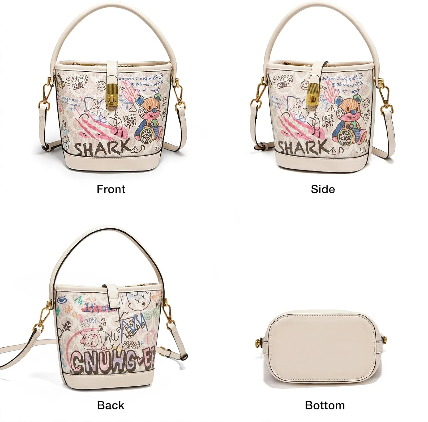 FOXLOVER Small Bucket Bag For Women Fashion Simplicity Crossbody Handbag Designer Shoulder Purse