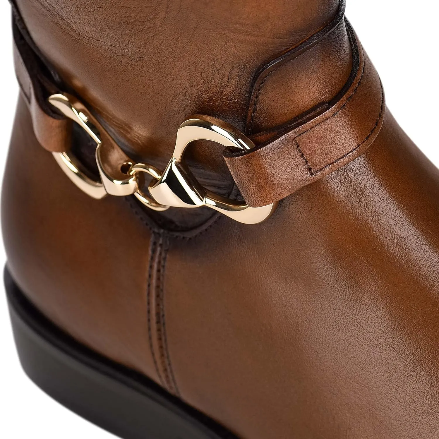 FRANCO CUADRA Women's Riding Boot in Genuine Leather Brown, 83TTSTS