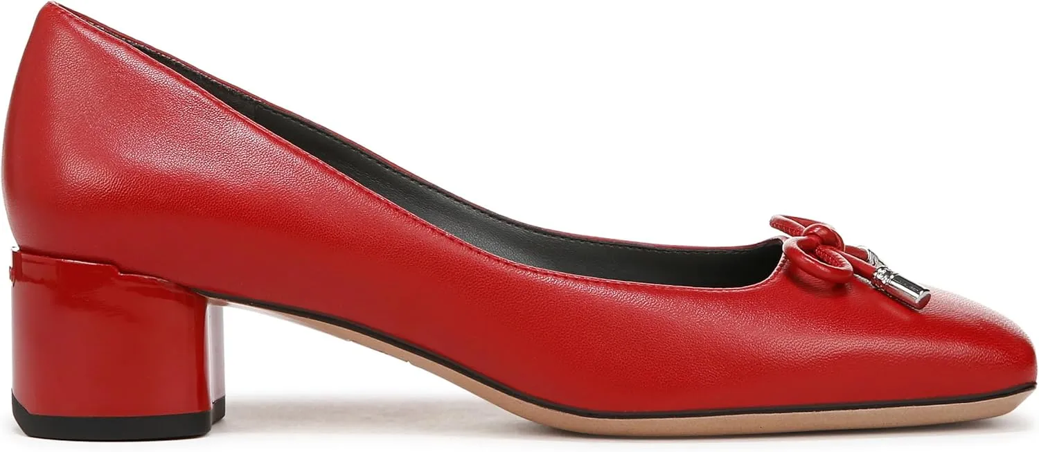 Franco Sarto Women's Natalia Square Toe Block Heel Pump with Bow