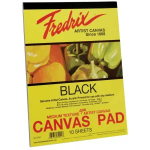 Fredrix Black Canvas Pad - 9"x 12"