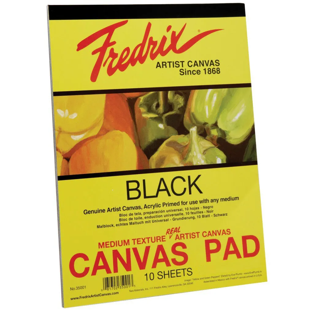 Fredrix Black Canvas Pad - 9"x 12"