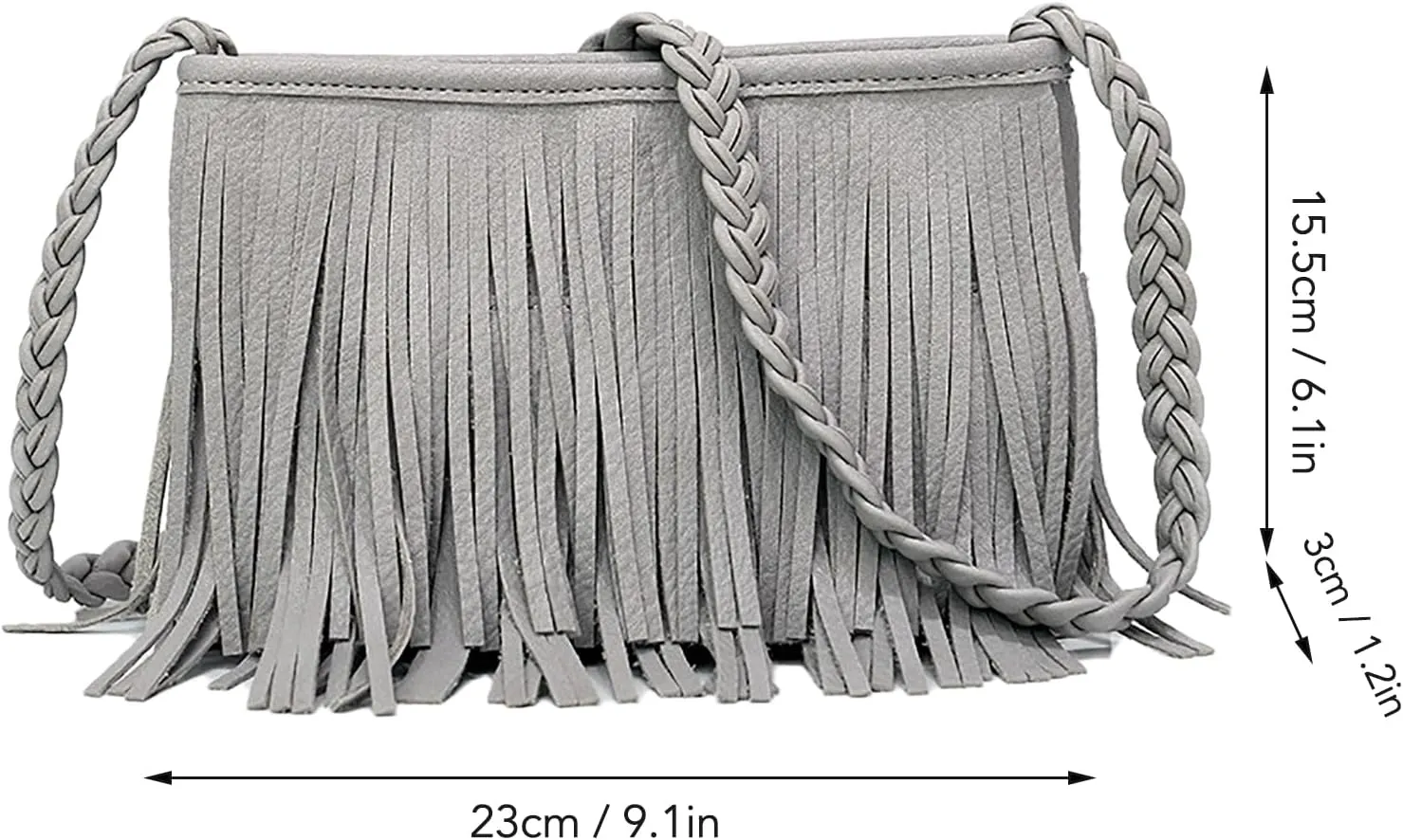 Fringe Tassel Handbag, PU Concise Fringe Tassel Shoulder Bag for Party for Women