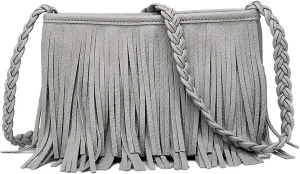 Fringe Tassel Handbag, PU Concise Fringe Tassel Shoulder Bag for Party for Women