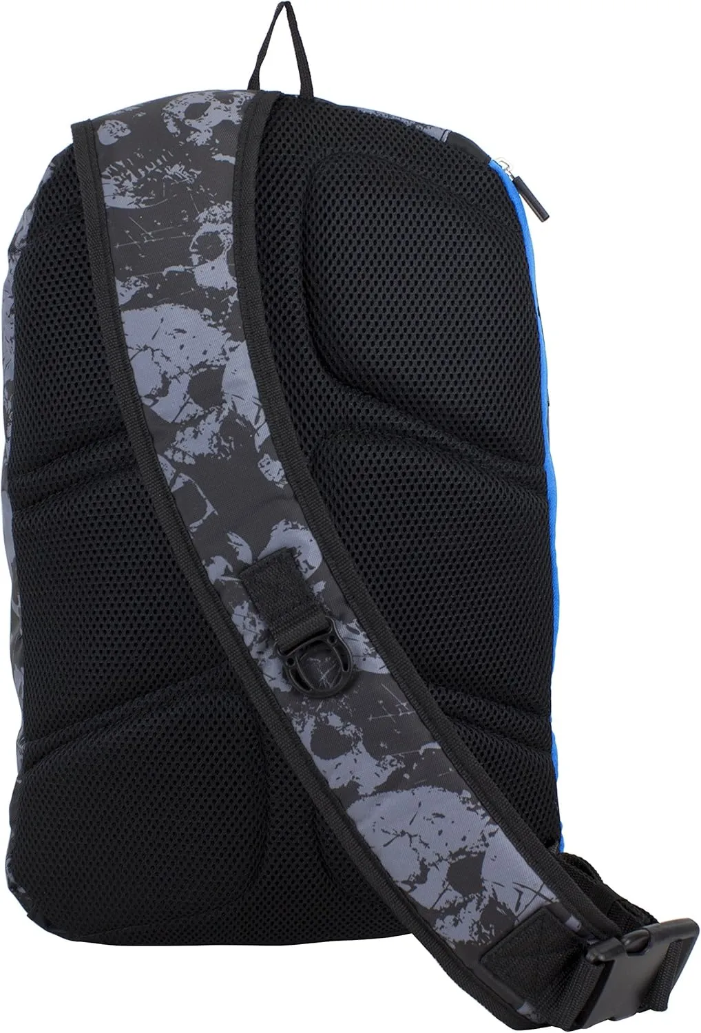Fuel Universal Single Strap Crossbody, Black/Gray/Blue - Skull print