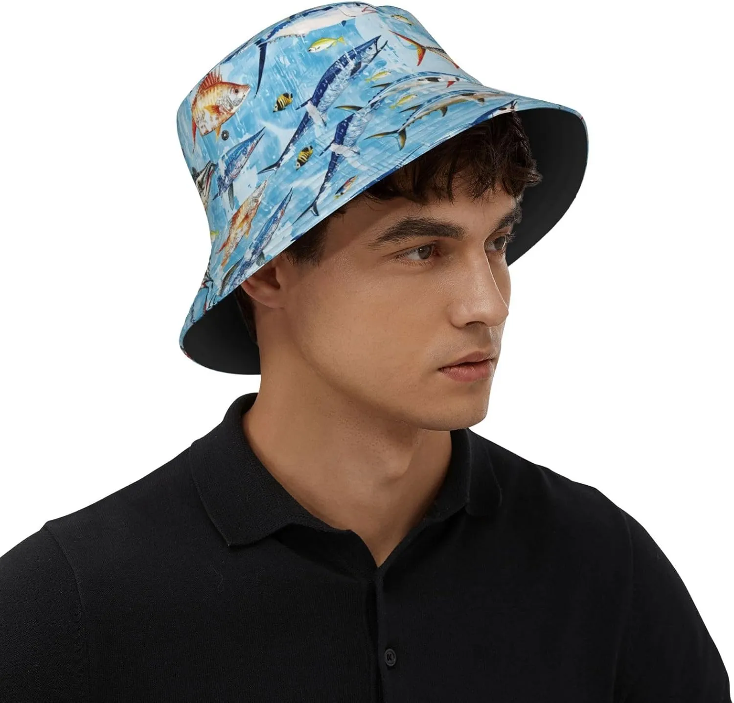 Funny Bucket Hat for Men Women Fashion Unisex Fishing Hat Fisherman Sun Caps Headwear for Outdoor Summer Travel Hiking Beach