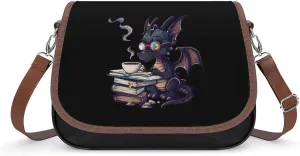 Funny Dragon Read Books Crossbody Bags for Women Trendy Shoulder Satchel Purses Messenger Bag