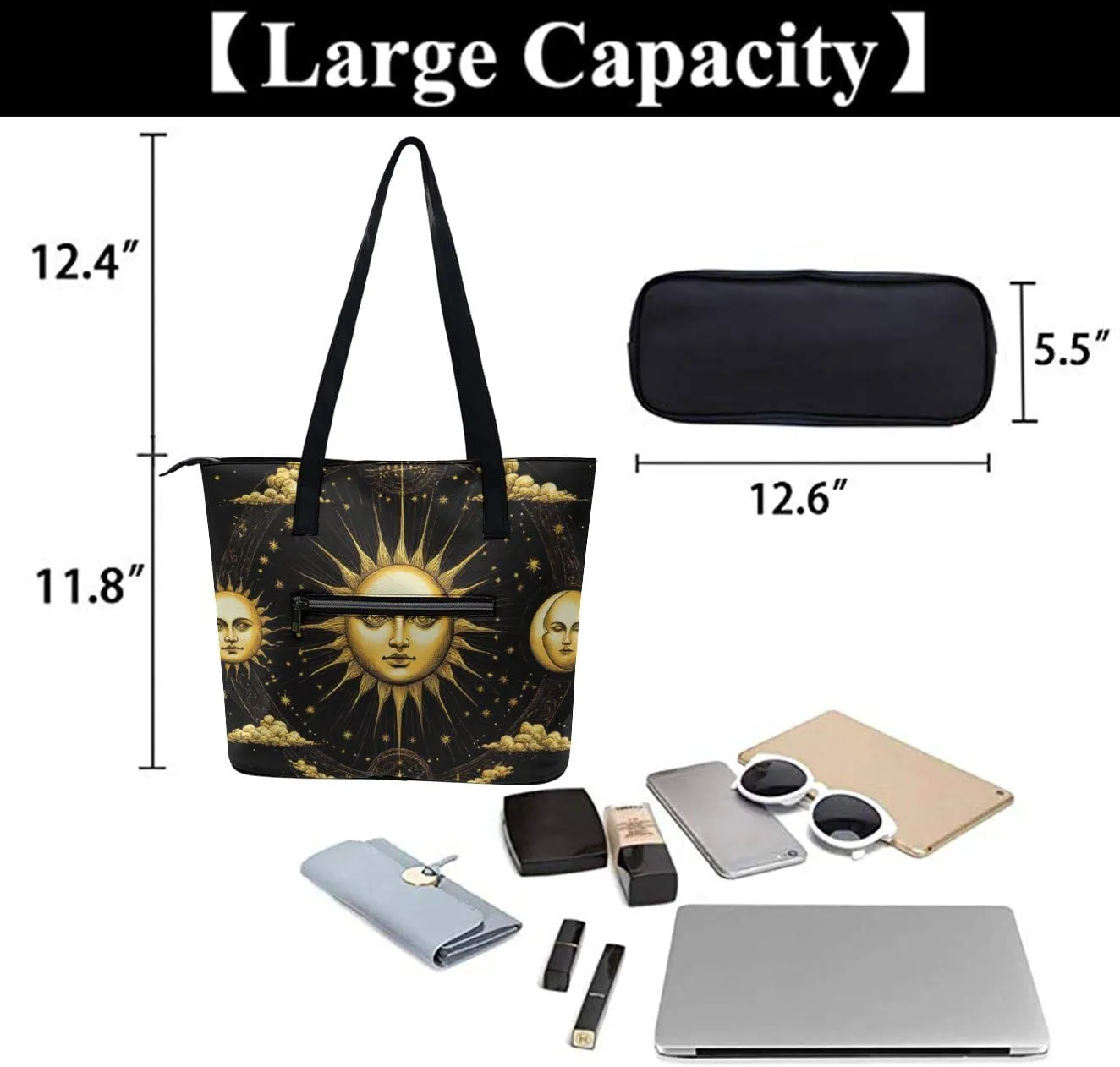 Funny Lightweight Tote Bag, Women's Large Capacity Handbag with Long Handle for Travel, Work, Shopping