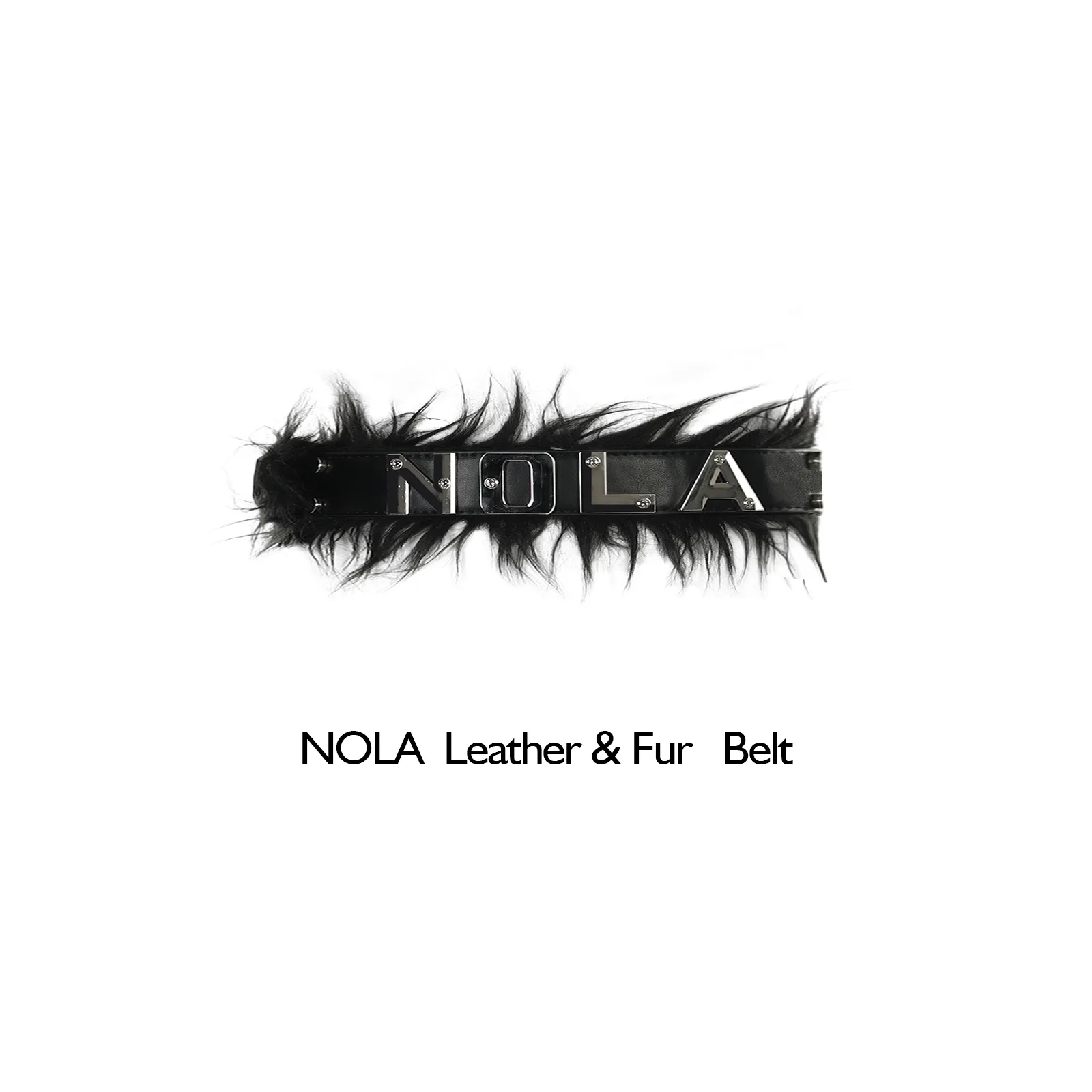 Fur Faux Leather Belt