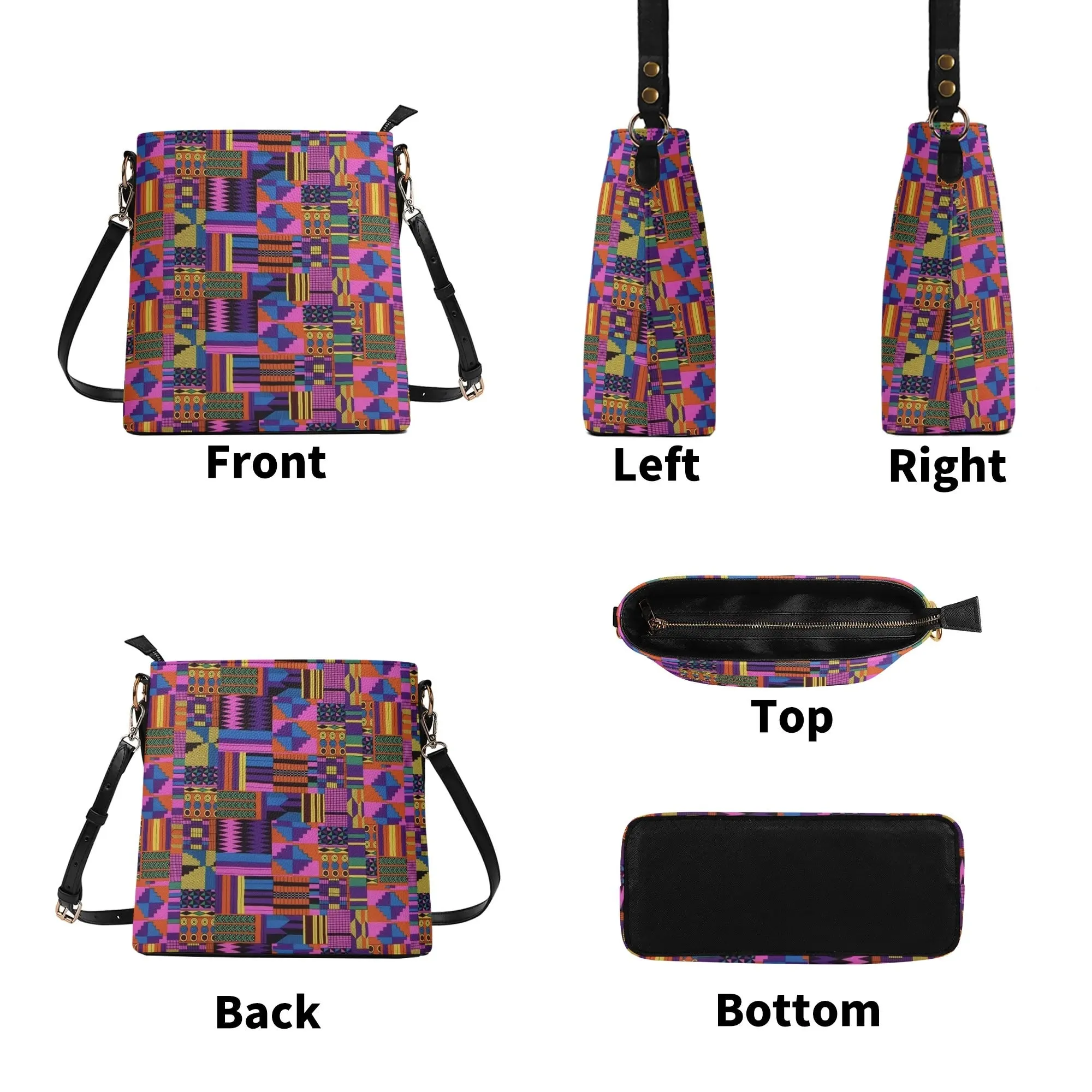 FZ Women's African Print PU Bucket Bag