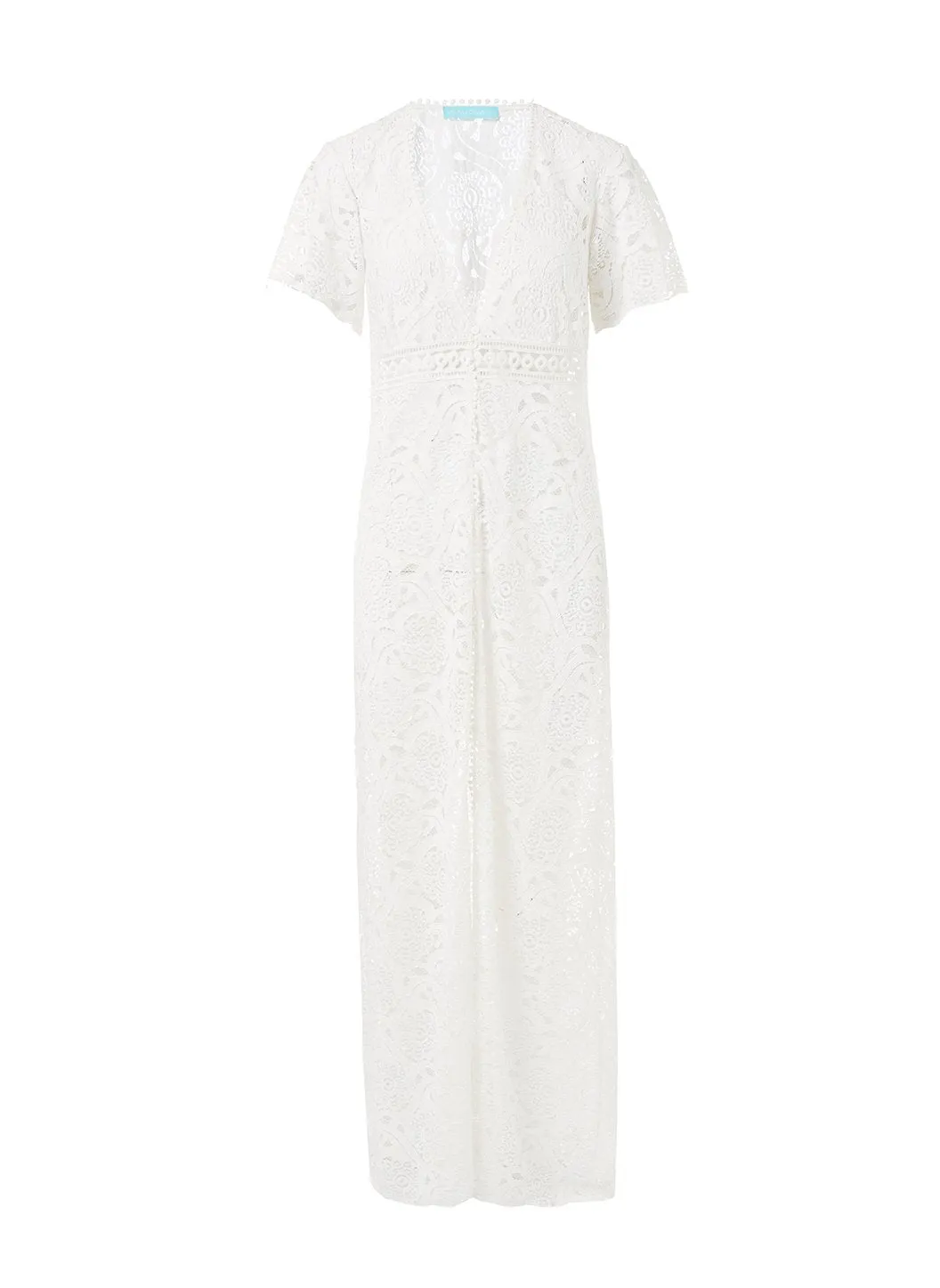 Gabrielle White Embroidered Lace Maxi Cover-Up
