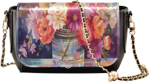 GAIGEO Cat Lying on a Pizza on Water Crossbody Leather Shoulder Bags, Leather Shoulder Bag, Leather Crossbody Bag for Women