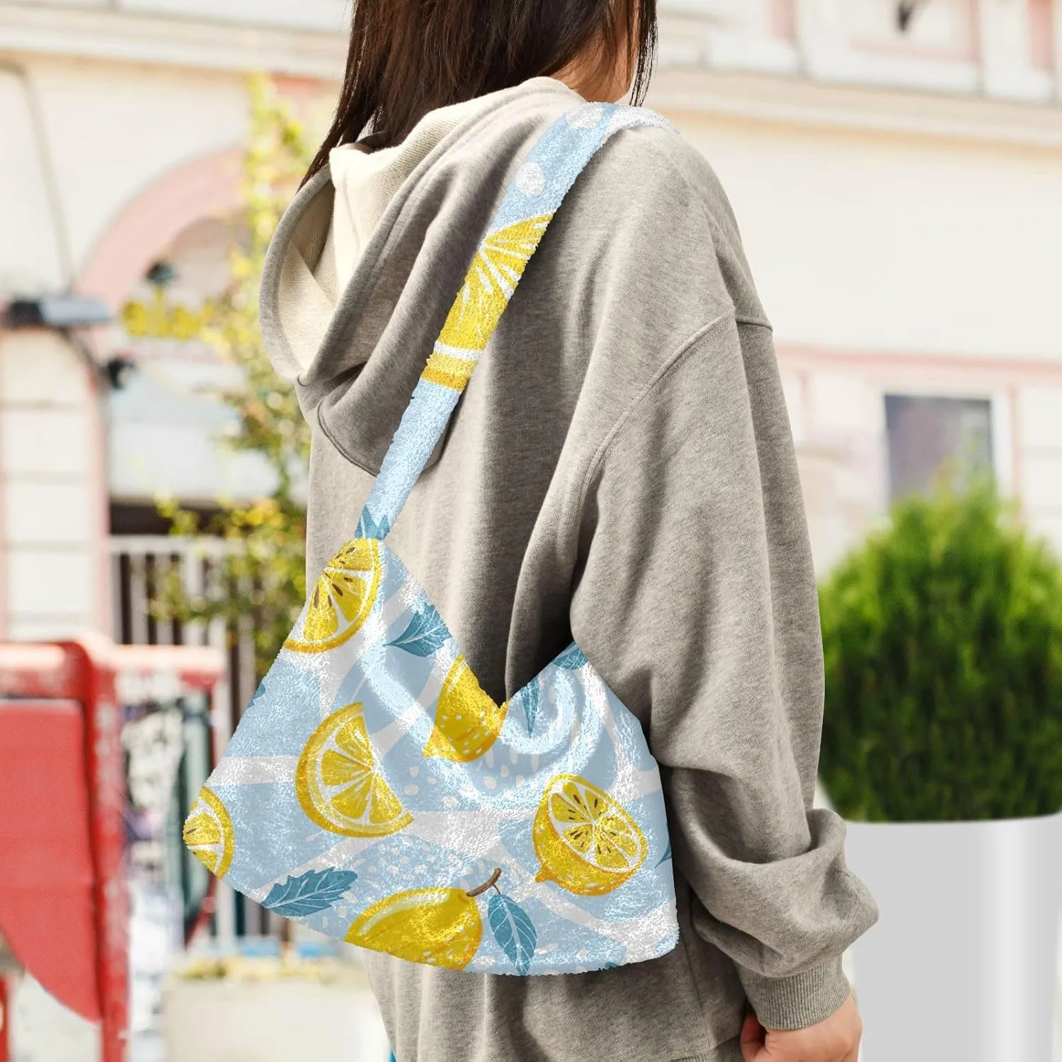 GAIGEO Contemporary Lemon Slice Mint Woman Shoulder Bag, Bags for Women Handbag, Autumn Handbags