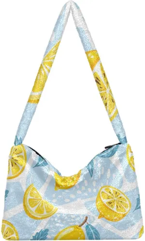 GAIGEO Contemporary Lemon Slice Mint Woman Shoulder Bag, Bags for Women Handbag, Autumn Handbags