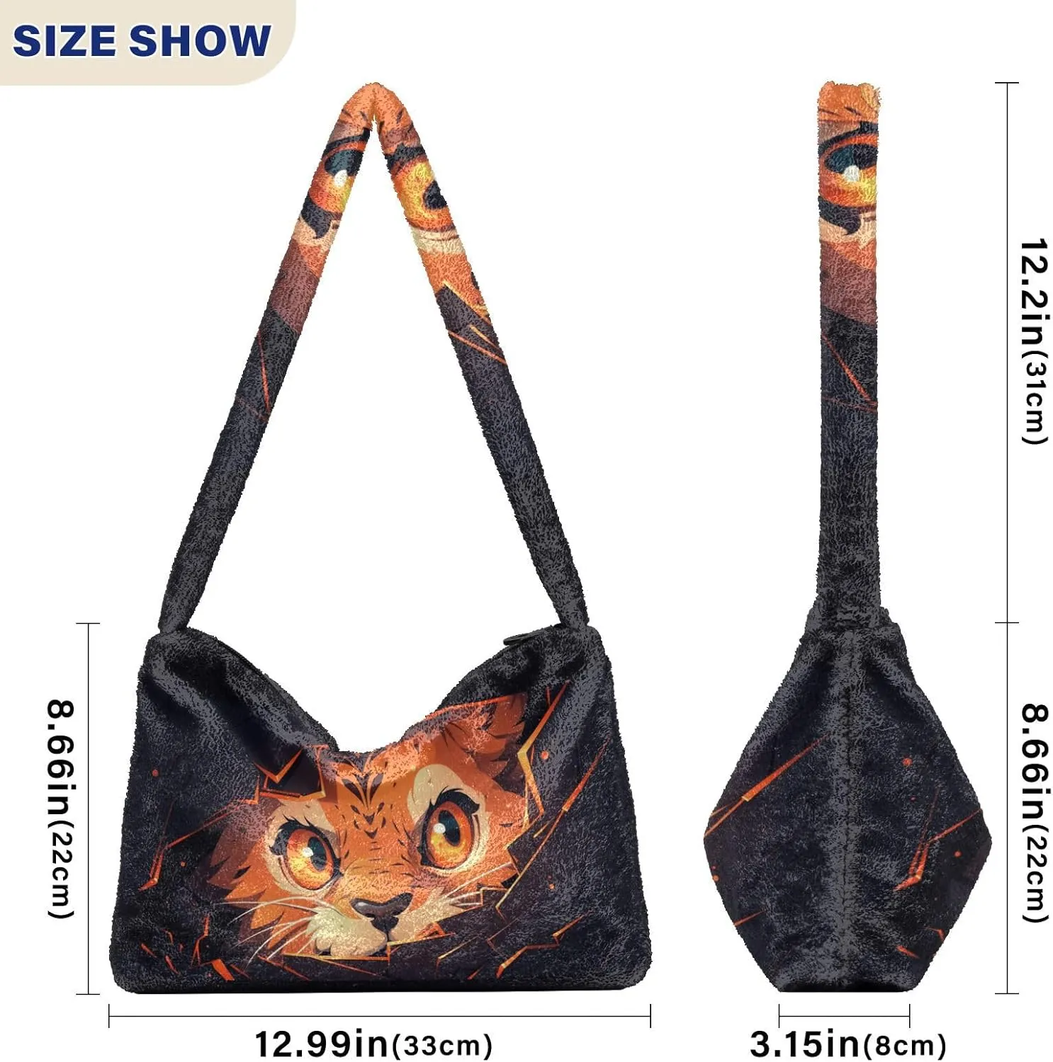 GAIGEO Cute Cat Behind Broken Wall Women's Bag, Crossbody Bookbag for Women, Womens Outdoor Bag