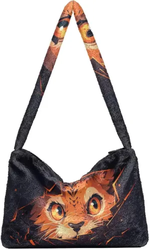 GAIGEO Cute Cat Behind Broken Wall Women's Bag, Crossbody Bookbag for Women, Womens Outdoor Bag