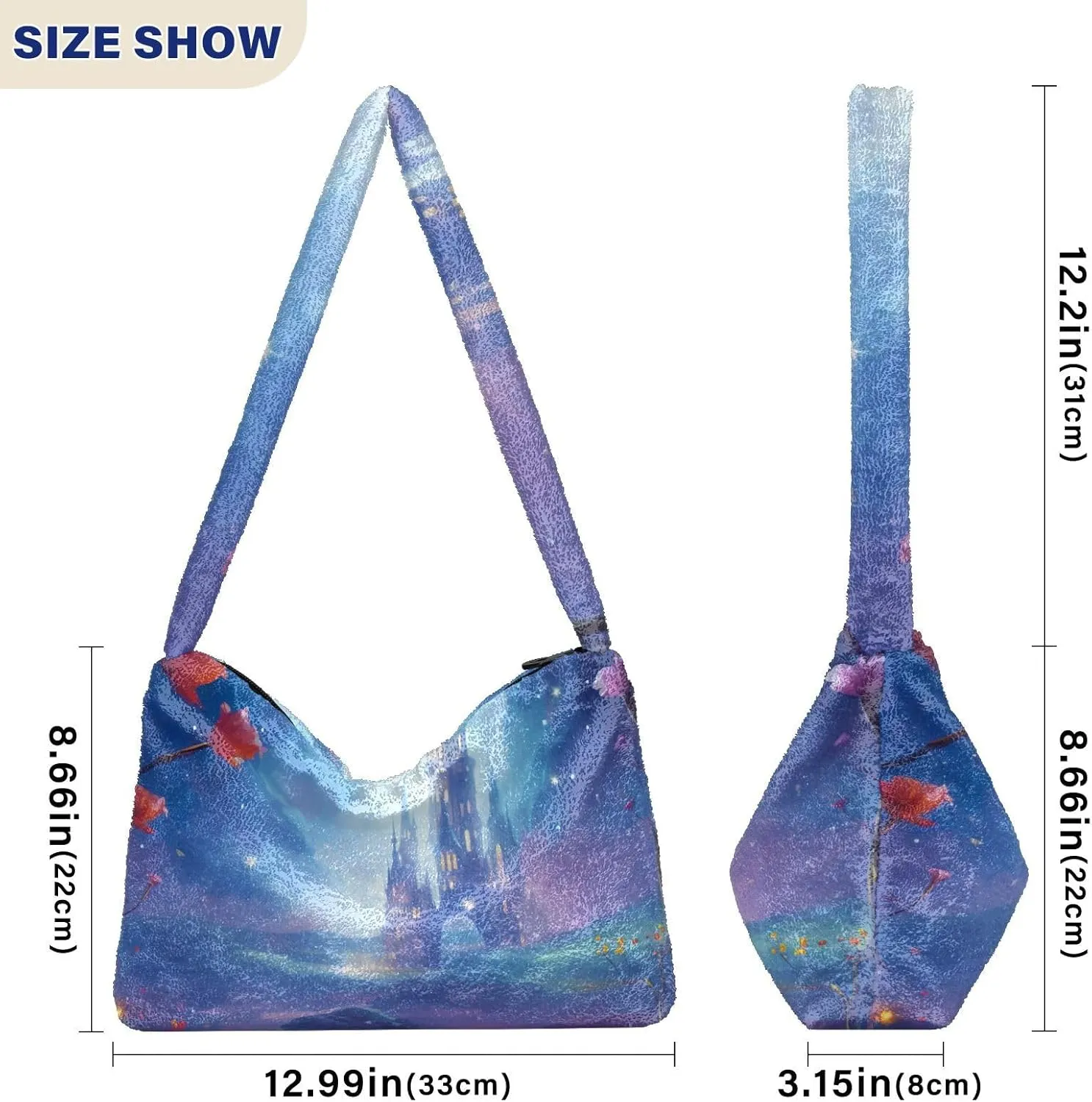 GAIGEO Summer Beach Starfish and Seashell Woman Shoulder Bag, Shoulder Bag with Zipper Closure, Handbags Shoulder Bags Women