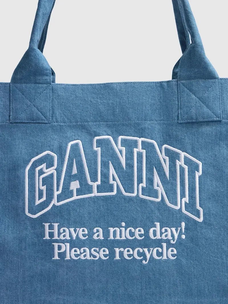 GANNI Denim Canvas Tote bag