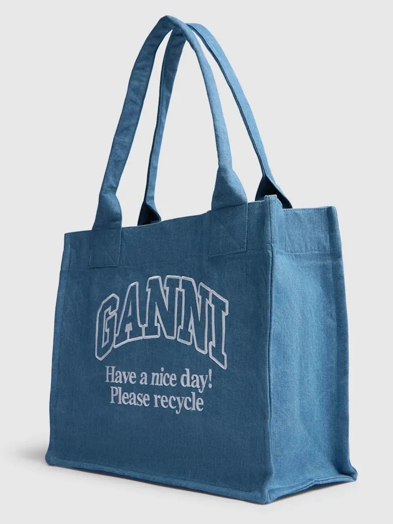 GANNI Denim Canvas Tote bag