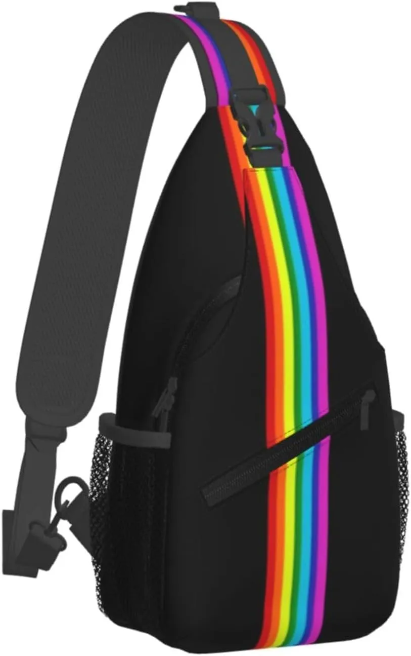 Gay Pride Sling Bag Cute Rainbow Crossbody Backpack Shoulder Chest Bags for Men Women Cycling Travel Walking