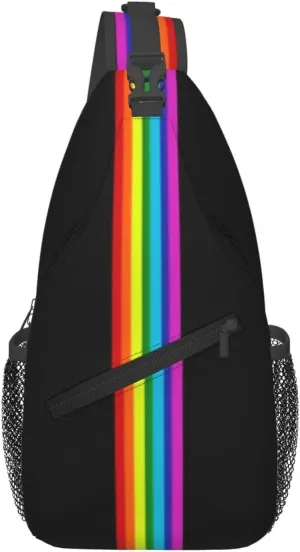 Gay Pride Sling Bag Cute Rainbow Crossbody Backpack Shoulder Chest Bags for Men Women Cycling Travel Walking