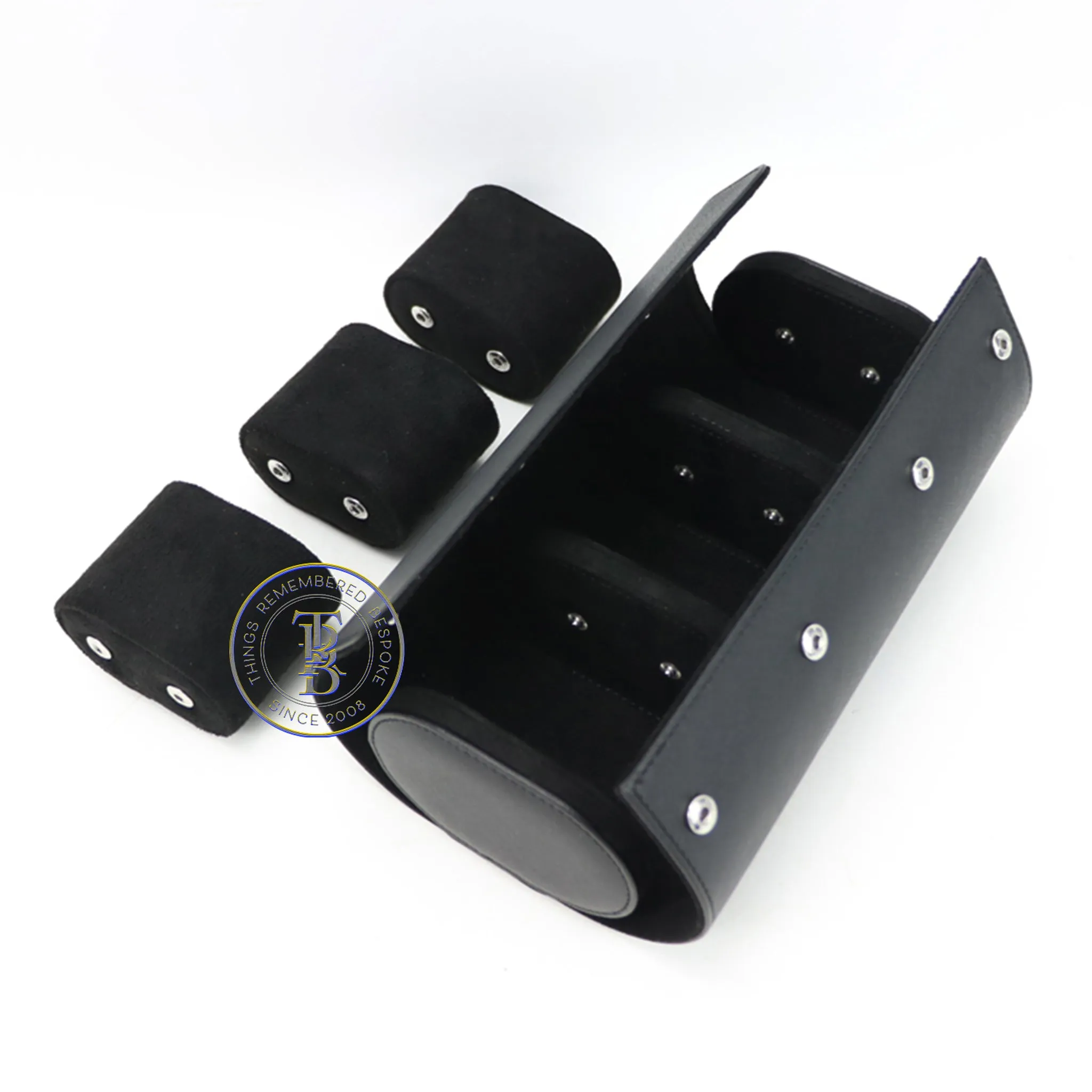 Genuine Leather 3-Slot Watch Roll