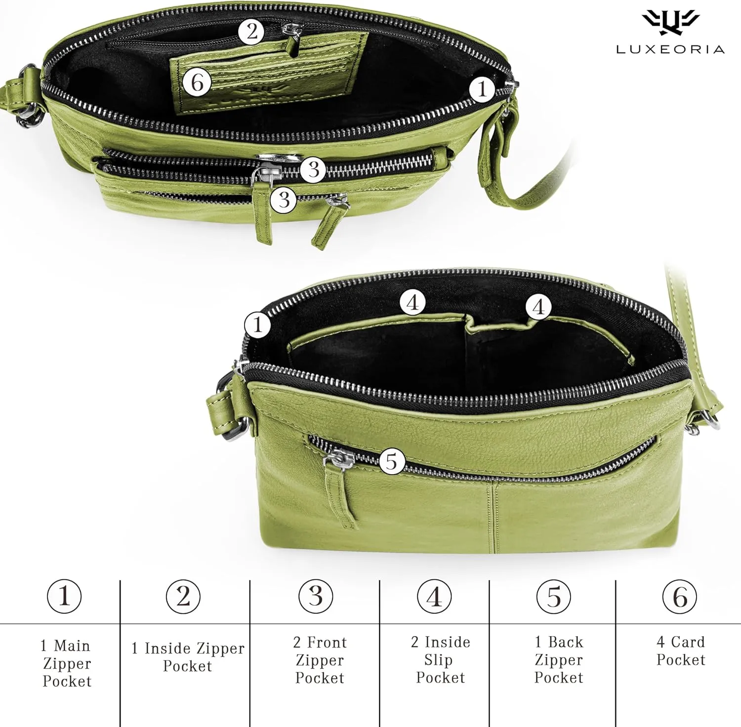 Genuine Leather Crossbody Bags for Women, Premium Handmade Leather Purses - Shoulder Handbags, Adjustable Strap