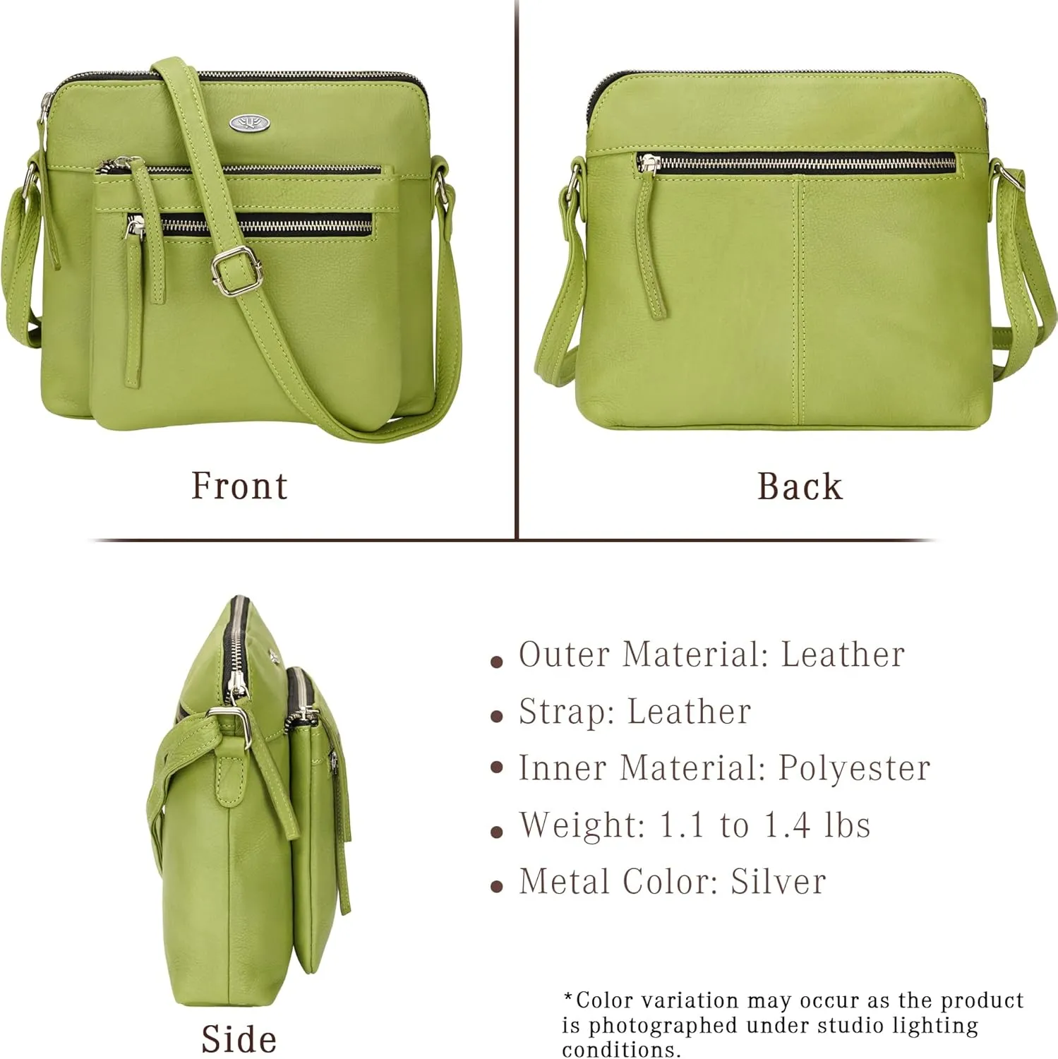 Genuine Leather Crossbody Bags for Women, Premium Handmade Leather Purses - Shoulder Handbags, Adjustable Strap